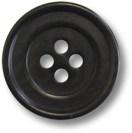 6er Set schwarze Vierloch Steinnussknöpfe in Teller Form mit dezenter Maserung/Schwarz/Steinnuss Knöpfe/Ø ca. 22mm