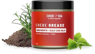ORIGINAL Chebe Hair Growth Grease with Rosemary & Grass-Fed Tallow – Hair Thinning & Hair Loss Treatment for Men & Women | Regrowth, Strengthening & Lengthening for All Hair Types (4 oz)