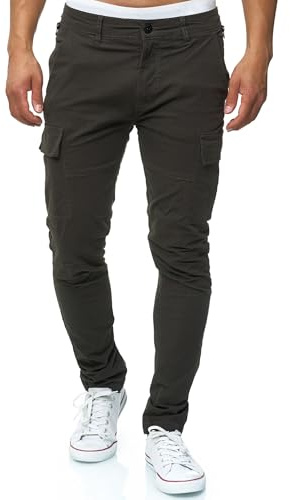 Indicode Hommes Mathews Cargo Pants | Pantalon Cargo en Coton avec 8 Poches Raven M