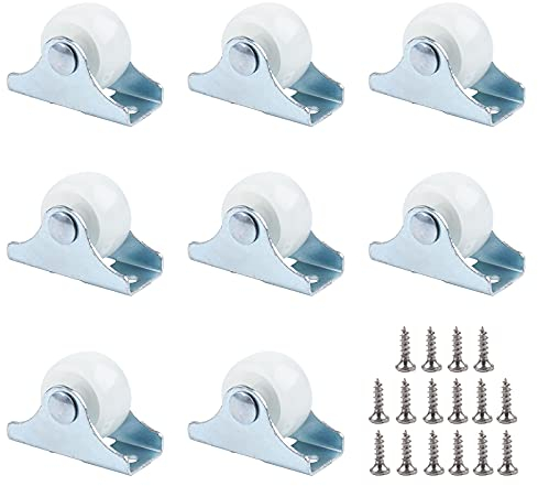 QOPAHI Castor Wheels, 25mm Heavy Duty Castors Non-Swivel Trolley Wheel Small Caster Wheels for Replacement Chair Table Dolly Trolley Fixed Castor, Pack of 8