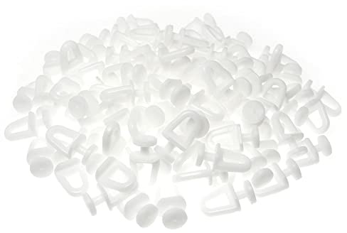 RLECS 100 rodillos de plástico para cortina – Accesorios decorativos para cortinas para decoración del hogar, color blanco, cierre de cortina
