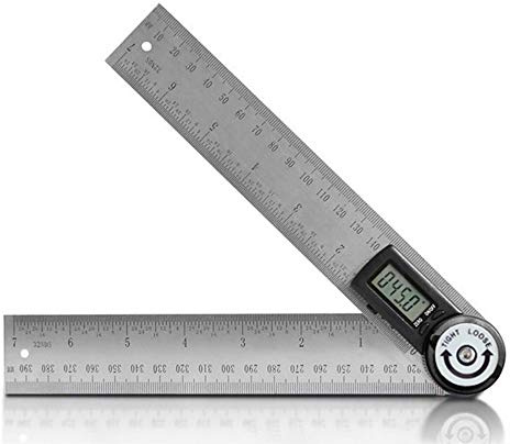 Digitaler Winkelmesser, 180° / 360° Digital Winkelmesser 2 in 1 Winkelmesser, Winkelschmiege Lineal mit LCD Anzeige Hold Feststell Funktion für Holzarbeiten, Heimarbeit, Handwerker
