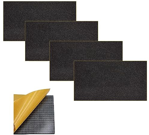 ACIT Feuille de néoprène adhésive isolante, lot de 4 feuilles, joint adhésif, caoutchouc adhésif, panneaux de mousse de polyuréthane, caoutchouc noir EPDM expansé (épaisseur 5MM, 40 x 40 CM)
