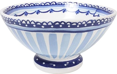Fuente decorativa vintage azul y blanca de cerámica Los Delftés de Blond – Ideal para ensaladas y pastas – Diseño pintado a mano