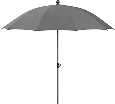 Schneider Sonnenschirm Locarno, anthrazit, 220 cm Ø, rund, pulverbeschichtetes Stahl-Gestell, Bespannung 100% Polyester, 2.9 Kg