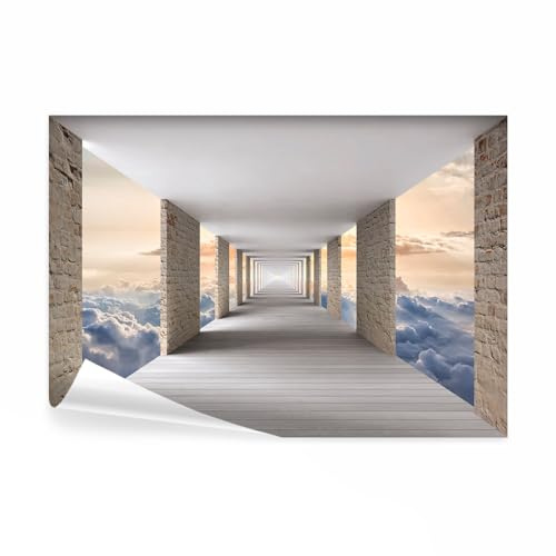 decomonkey Premium Fototapete 3d Effekt Landschaft, 350x256 cm, XL, Stein | Steinwand, Architektur, Vlies, Schlafzimmer, Wohnzimmer, Tapete, Fototapeten, Tapeten, Vliestapete, Wandtapete, moderne, Wand