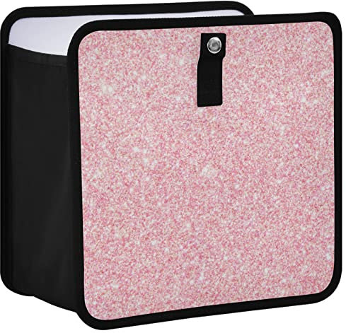 Oarencol Auto-Mülleimer, Bling Pink Print, Faltbarer Hängender Auto-Mülleimer, glitzernder Glitzer, klein, wasserdicht, Autozubehör, Mülleimer
