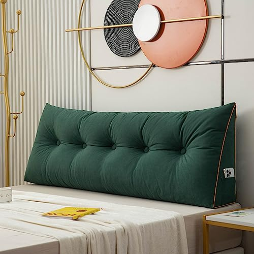 Weiches Kopfteilkissen – Dreieckiges Keilkissen mit beweglichem Bezug – 120 x 50 x 20 cm Rücken-Lendenwirbelstützkissen für Kinder und Erwachsene – großes Rückenkissen