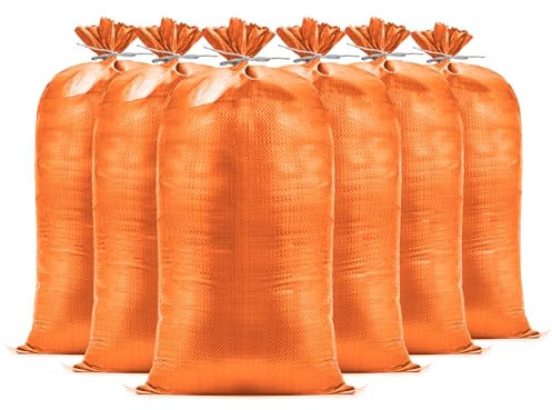 (Nicht in China hergestellt), robuste Sandsäcke für Überschwemmungen, leer mit Schnüren, UV-Schutz für 1600 Stunden, Hochwassersperre, Sandsäcke, 35,6 x 66 cm, Sandsack für Gewicht, 22,7 kg Kapazität