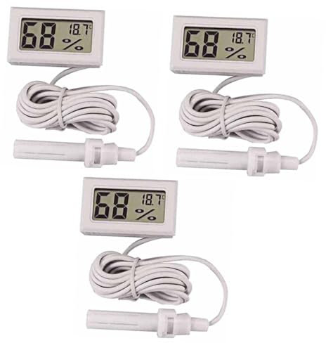 BESPORTBLE 3st Feuchtigkeitsmessgerät Für Zu Hause Raumtemperaturmesser Feuchtigkeitsleser Für Innenräume Hygrometer Feuchtigkeitsuhr Innenfeuchtigkeitsmesser Ultra Dünn Weiß Thermometer