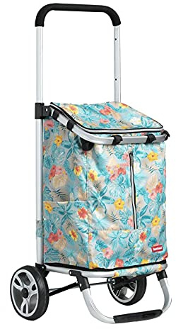 DAQERHSH Shopping Cart Aluminum Alloy Folding Shopping Cart Trolley Three-Speed Telescopic Grocery Shopping Cart Portable Trolley Folding Hand Truck (Color : 5)