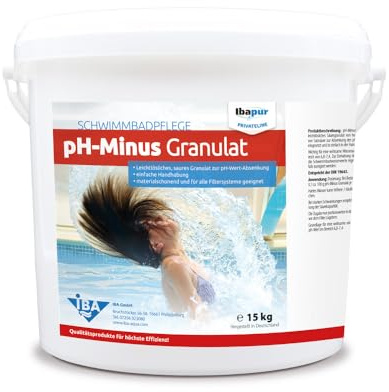 IBA 15 kg pH-Minus Granulat pH Wert Senker pH-Regulierung Pool DIN19643