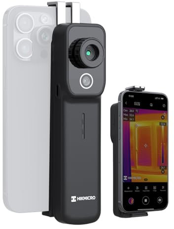 Telecamera Termica Wireless HIKMICRO Mini-X - iOS/Android, Risoluzione IR 256x192, Telecamera Visiva, SuperIR, Obiettivo Regolabile, per Telefono/Tablet/PC