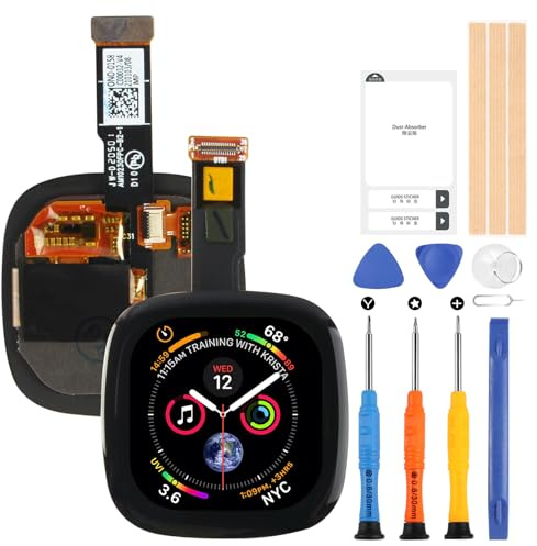LCD-Display für Fitbit Versa3 FB511 Display für Fitbit Versa 3 FB511 / Fitbit Sense FB512 Uhr LCD Display Touchscreen Assembly mit Reparatur-Set (Schwarz)