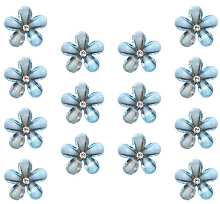 14 Stück Blauer Blumen Haarklammer, Niedliche Haarspangen für Frauen und Mädchen