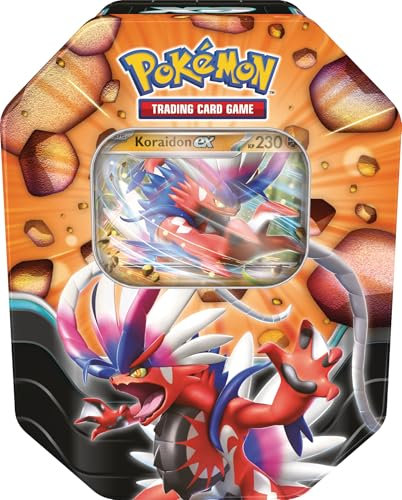 Pokémon-Sammelkartenspiel: Tin-Box Schlagkräftige Legenden: Koraidon-ex (1 holografische Promokarte & 4 Boosterpacks)