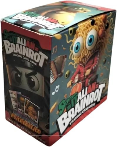 PRESTIGE & DELUXE Skifidol Italian Brainrot Mix Psychedelic Box Box with 24 Sachets - Trading Card Game - Collectible Card Game + Whistle Keyring