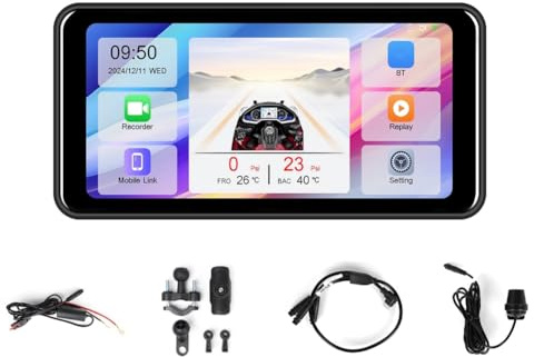 Koolenry Motorcycle DVR Navigation Screen Carplay Android Auto Screen Motorcycle Multimedia Player