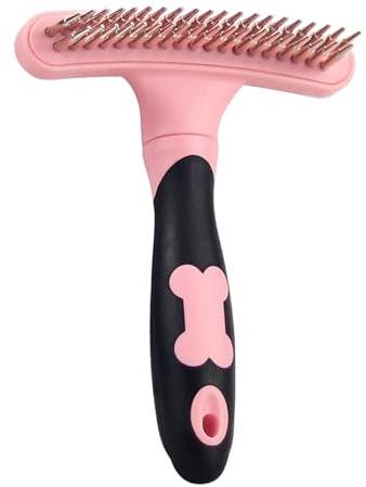 Rastrillo dematting – Peine para aseo de perros y gatos, cepillo de pelo | ancho con mango antideslizante | Control de desprendimiento de eliminación de enredos eficaz, pelo