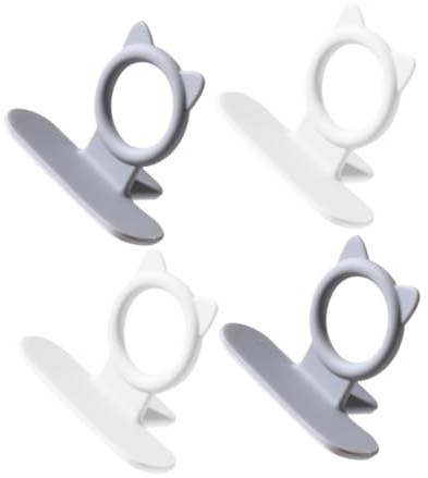 Toyvian 4 pièces Lève-abattant Wc Pratique Poignée Hygiénique sans Contact Gris et Blanc Installation Facile pour Salle de Bain