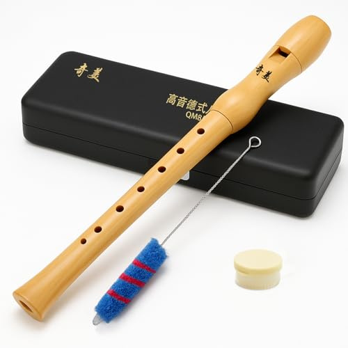 KAIYAYA Blockflöte Holz,8-Loch-Flöte,Sopranblockflöte,mit Wischerstab Korkfett,Flöte Kinder Blockflöte Deutsche Griffweise Holzblockflöte für Erwachsene,Kinder& Anfänger