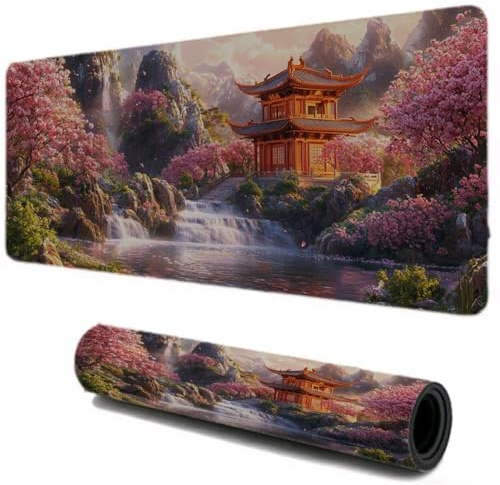 Tapis de Souris, Tapis de Souris Gamer XXL 1000x600, Haute Précision et Vitesse sous Main Bureau, Base en Caoutchouc Antidérapant et Imperméable, Accessoire Bureau pour PC (La Tour Les Arbres) I-377