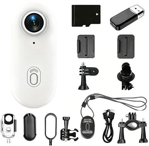 Caméra Moovora Avec 1080p/4k Enregistrement Audio Et Vidéo, Mini Caméra Sport Avec De Nombreux Accessoires, Photo Caméras D'action Portable Pour Le Vélo, Sports Extrêmes, Vélo Surf(White,1080P)