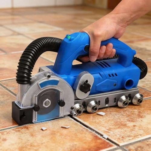 ShaiVrissian 1200w Electric Grout Remover Tool,Automatic Rebound Tile Joint Cleaner 9000 RPM,Straight Line Grout Cleaning,Swing Axis,for Floor Tile Seam and DIY Regrouting