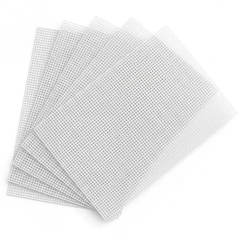 Bbtcxjs 5 fogli in plastica a rete, pannelli forati bianchi, rete in plastica, punto croce, tela a rete da annodare, griglia di plastica per borse fai da te, accessori fai da te, 30 x 20 cm
