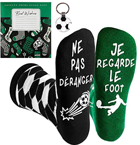 RITOSTA Chaussettes Fantaisie Homme Coton Chaussette Homme Amusantes à Motifs Chaussettes Sport Drole Cadeau Hommes Funny Socks Unisex Pour Les Fans de Football Papa Mari Femme, Taille unique