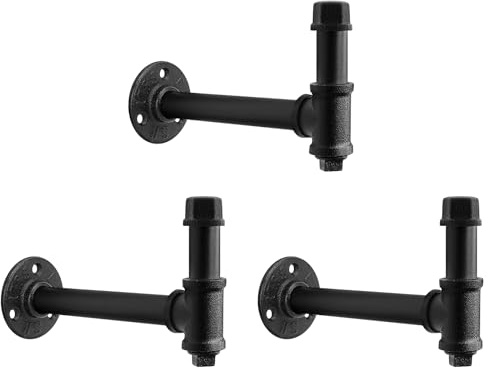 NearMoon 3 Packungen Bademantel- und Handtuchhaken zum Aufhängen, rustikaler Stil, Vintage, industrielle Rohr-Wandmontage, strapazierfähige DIY-Hardware Kleiderhaken für Badezimmer, Küche (15,2 cm)