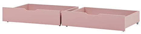 Hoppekids Bettschubladen auf Rollen (2er-Set) für Juniorbetten 70x160cm, Pale Rose