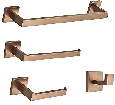 Accesorios de baño de Oro Rosa Pulido, toallero de Acero Inoxidable, Soporte de Papel, Gancho para Anillo de Toalla, Accesorio de baño, Juegos de Accesorios de baño