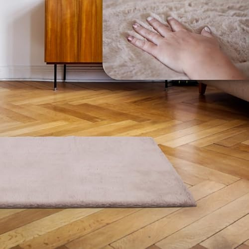 Bestlivings Hochflor Teppich für Wohnzimmer Schlafzimmer - 120x60cm - Flauschiger Fellteppich Shaggy Modern Extra weich Kunstfell - Fell Imitat - Anti Rutsch