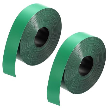 sourcing map 2 Paquete de Tira Magnética de 1 Pulgada X 26.25 Pies Etiquetas Adhesivas de Cinta Magnética para Pizarras Blancas, Refrigeradores y Manualidades en Color Verde