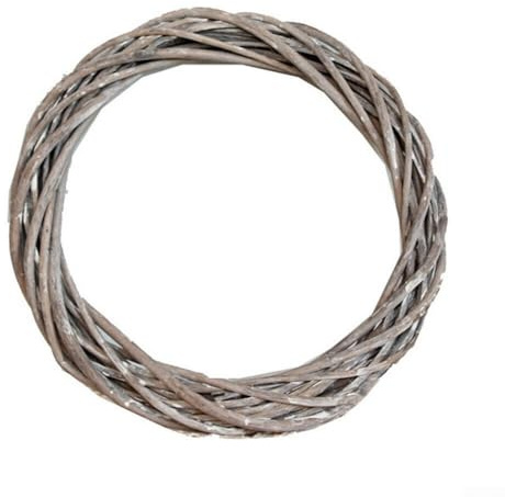 Rattan-Weidenkranz, festliche Hängedekoration, grau, 20 cm, 25 cm, 30 cm (30 cm)