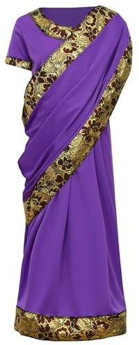 ranrann Indian Girls Traditional Sari Halloween Kids Embroidery Bollywood Princess Ethnic Fancy Dress