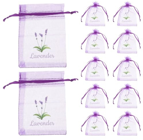 UKCOCO Sacchetti Di Garza Vuoti Per Profumi e Spezie Sacchetti in Rete Traspiranti Coulisse Sicura Alla Lavanda 20 Pezzi Per Uso Domestico e Regalo Raffinato