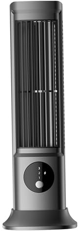 Aire acondicionado de torre, ventiladores de torre de aire acondicionado portátiles sin ventanas de 3 velocidades con diseño de soporte/menta 2 en 1, ventilador silencioso, gris cielo