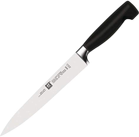 ZWILLING Vier Sterne Fleischmesser 20 cm, Rostfreier Spezialstahl, Ergonomischer Kunststoff-Griff, Schwarz [Made in Germany], Stahl