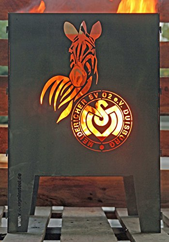 Design in Steel - Feuerkorb MSV Duisburg 40 x 40 cm - Serie Coybo