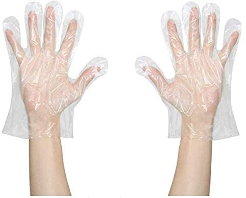 100 x Disposable Clear Polythene Gloves Plastic Food Safe Cleaning Glove Kitchen Catering Foodservice DECORATING