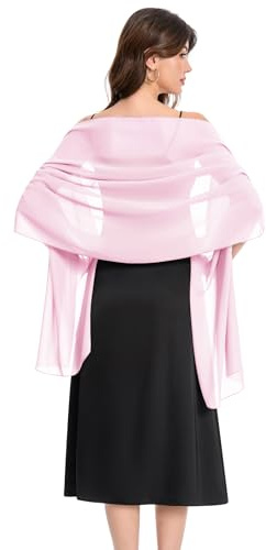 Chiffon-Schal für Braut-, Hochzeits-, Party-, Abendkleid und besondere Anlässe, rose, Länge (79) * Breite (19)