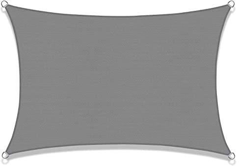 SUNNY GUARD Toldo Vela de Sombra Rectangular 2x4m HDPE Transpirable protección UV para Patio,Jardín, Exteriores, Terraza, Color Gris Antracita