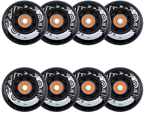 SSCYHT Inline Skate Ersatz Rollen mit Lagern 72 mm 76 mm 80 mm 85 A PU Rollen mit Hohem Rückprall 8Er-Pack,76mm