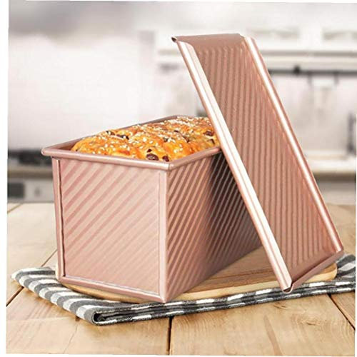 Lankater Pullman Pain Pan avec Couvercle Anti-adhérent Moule Pain en Alliage D'aluminium Bakeware Corrugated