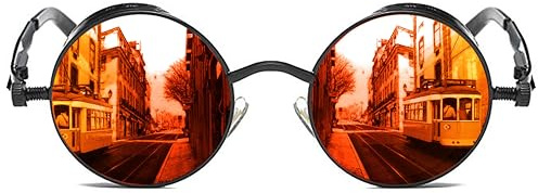ROCKNIGHT Lunettes de soleil Gothique Steampunk Polarisées pour Homme Femme UV - Lunettes de soleil en métal à monture complète, Medium
