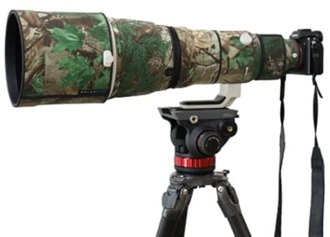 ROLANPRO Copriobiettivo impermeabile in nylon mimetico per Sony FE 600 mm F/4 GM OSS Custodia protettiva per lenti per armi abbigliamento #16 foglie verdi impermeabile