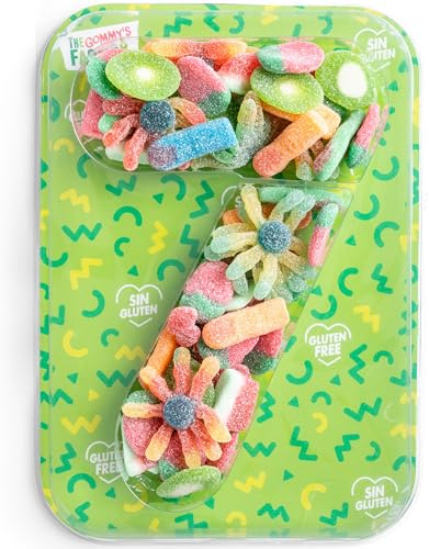 Geburtstag Süßigkeiten Box Nº7 Weingummi Kuchen - Glutenfreie Süßigkeiten Kindergeburtstag Lecker und Perfekt Für Jede Feier - Birthday Cake Party Number 500g Candy Box