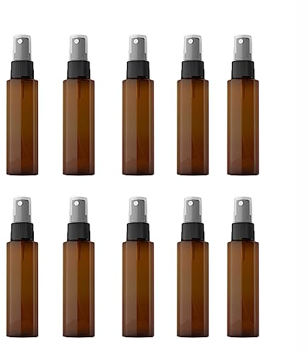 YdseozOA 10PCS 100ml Botella de spray de plástico vacía Botella de spray de niebla fina Juego de botellas de atomizador de viaje Recargable Aceites esenciales de viaje Perfumes Envases cosméticos